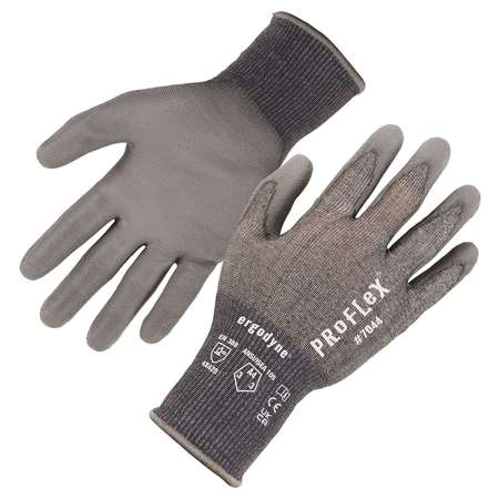 PROFLEX BY ERGODYNE ANSI A4 PU Coated CR Gloves, Gray, Size M 7044